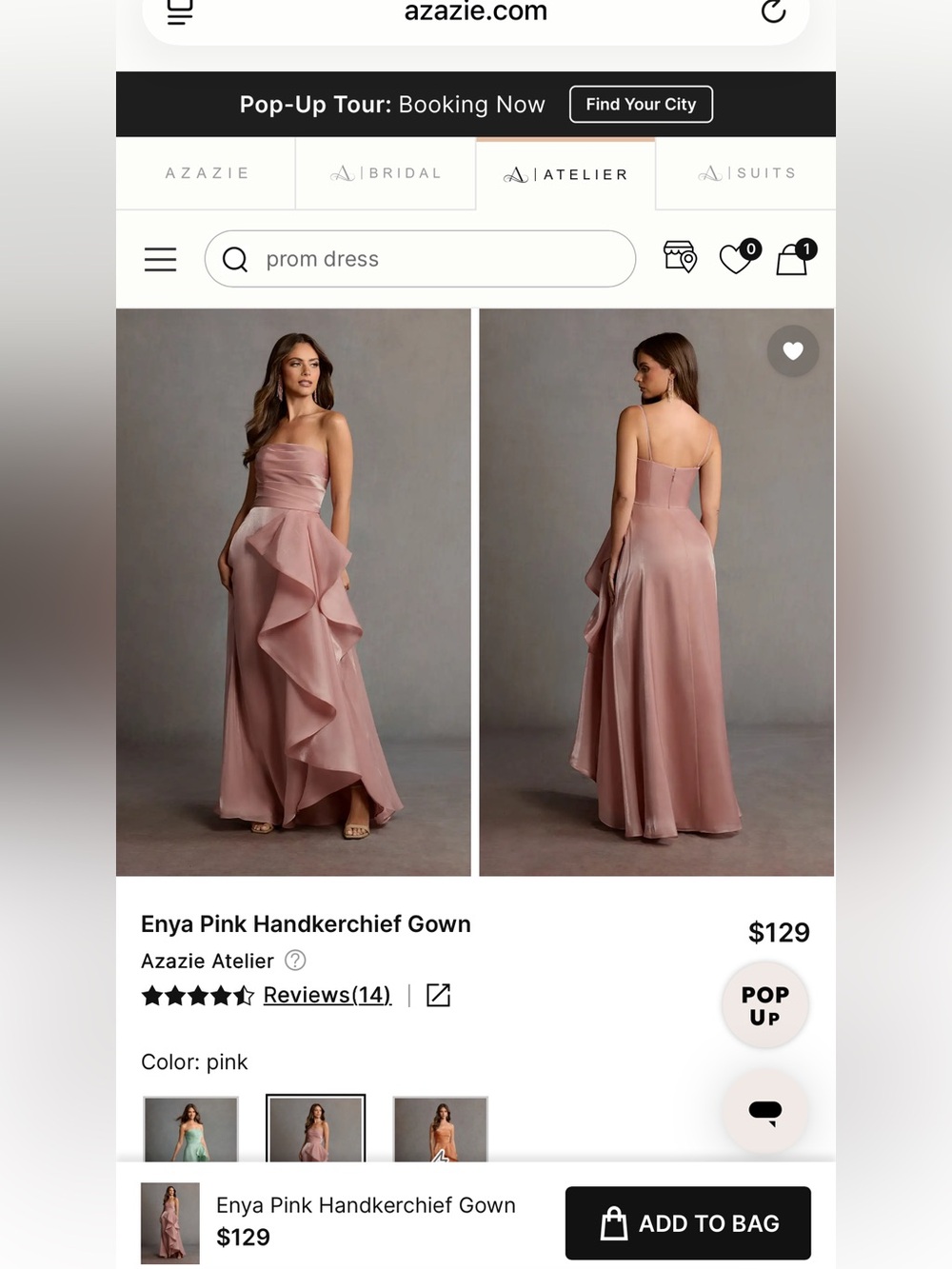 Azazie NWT Gown
